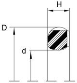 Cushion Seal (V6) 1.250" x 1.562" x 0.157" - Nitrile