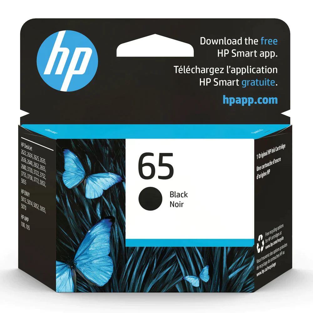 HP 65 Black Original Ink Cartridge (N9K02AN)
