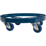 Drum Dolly, Steel, 1400 lbs. Capacity, 24" Diameter, Blue Elastic Casters