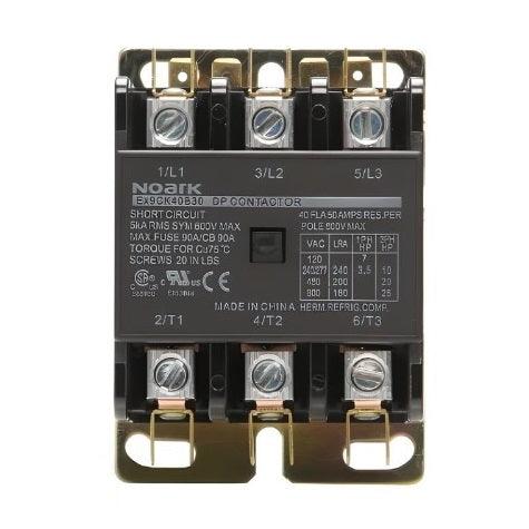 Definite Purpose Contactor Lug Terminals 40 A 24Vac 3NO | EX9CK40B30B7
