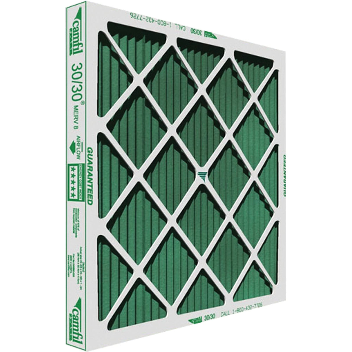 30/30® High-Capacity Pleated Panel Filters, Box, MERV 8, 24" W x 1" D x 24" H