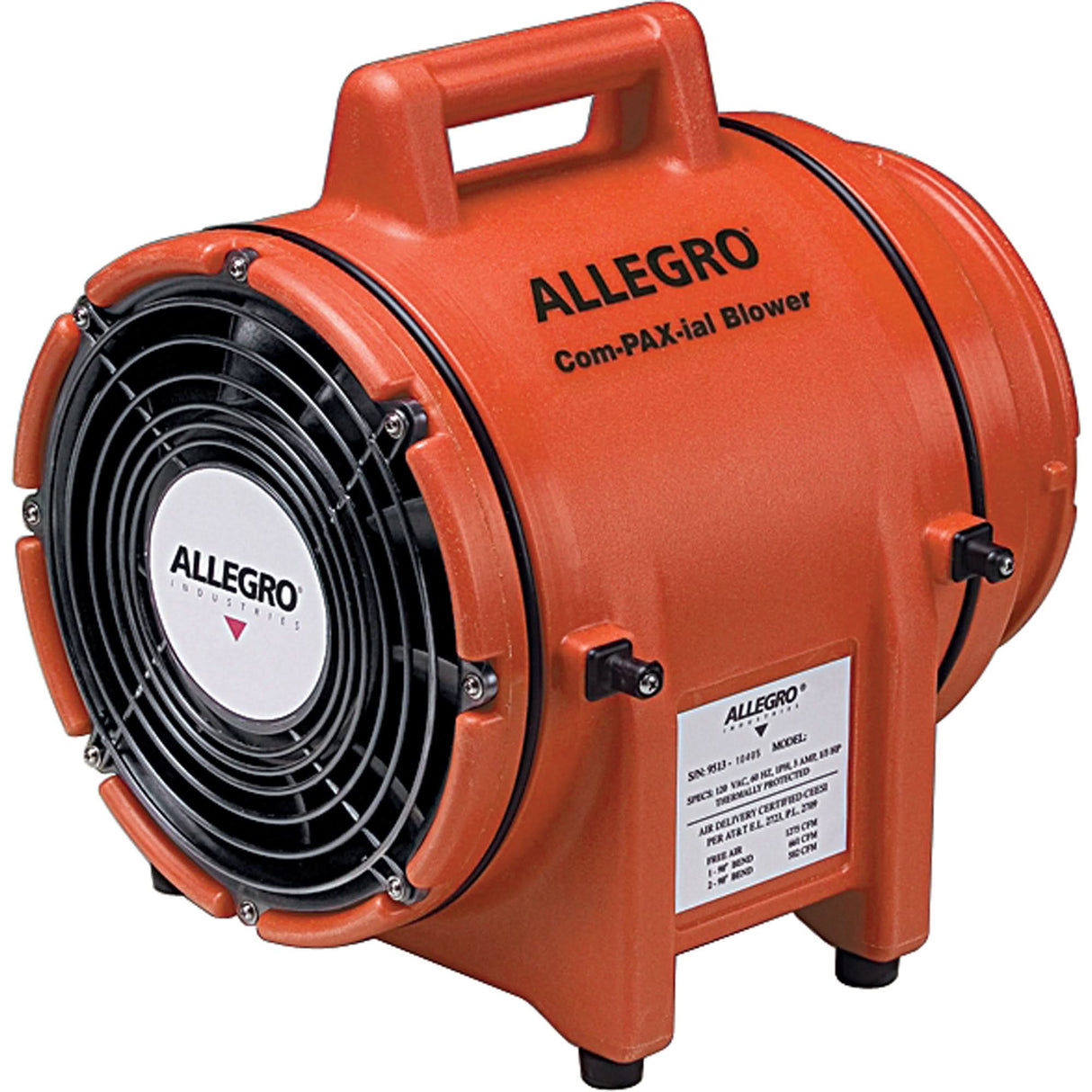 8" Plastic COM-PAX-IAL Blowers, 1/3 HP, 900 CFM, Explosion Proof