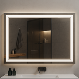 Nebula PureGlow Backlit LED Bathroom Mirror with Frosted Perimeter — Dimmable, Anti-Fog & 3-CCT (3000K/4000K/5000K) | 24–60" Sizes