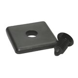Embout 3,81 cm x 3,81 cm plastique noir avec fixation à emboîter | Rainure en T série 15