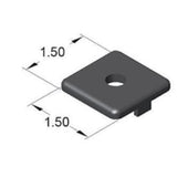 Embout 3,81 cm x 3,81 cm plastique noir avec fixation à emboîter | Rainure en T série 15