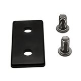 End Cap 1.5" x 3" Black Plastic w/ Stainless Screws | 15 Series T-Slot
