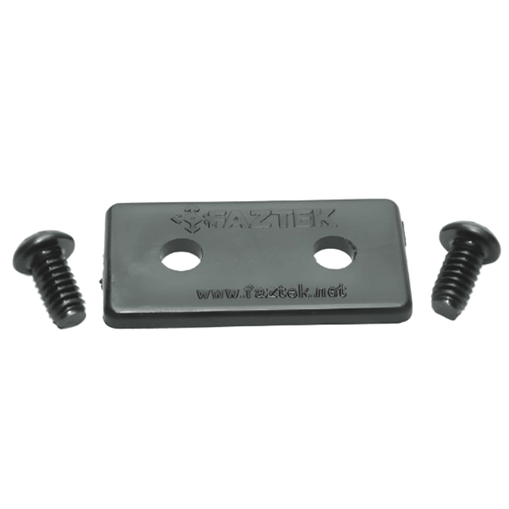 End Cap 1" x 2" x 1/8" Black Plastic w/ Screws | 10 Series T-Slot