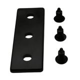 Bouchon d'extrémité 1" x 3" x 1/8" en plastique noir avec emboîtement | Gorge en T série 10