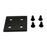 Embout 2" x 2" x 1/8" en plastique noir avec emmanchement | Rainure en T série 10