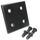 Embout 2" x 2" x 1/8" en plastique noir avec vis | Profilé en T de série 10