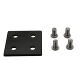 Embout 3" x 3" en plastique noir avec vis en acier inoxydable | Fente en T série 15