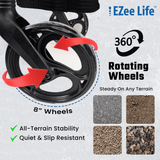 EZee Life Folding Rollator Walker CH2077 | Lightweight Height-Adjustable Mobility Aid Canada