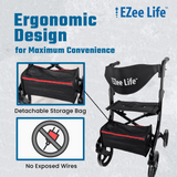 EZee Life Folding Rollator Walker CH2077 | Lightweight Height-Adjustable Mobility Aid Canada