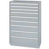 Drawer Cabinets, 9 Drawers, 40-1/4" W x 22-1/2" D x 59-1/2" H, Grey