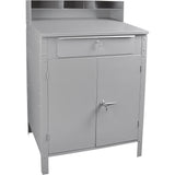 Cabinet Style Shop Desk, 34-1/2" W x 30" D x 53" H, Grey
