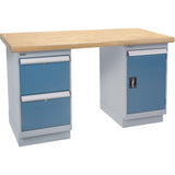 Heavy-Duty Workbench, Door & Drawers, 1500 lbs. Cap., 72" W x 30" D, 34" H