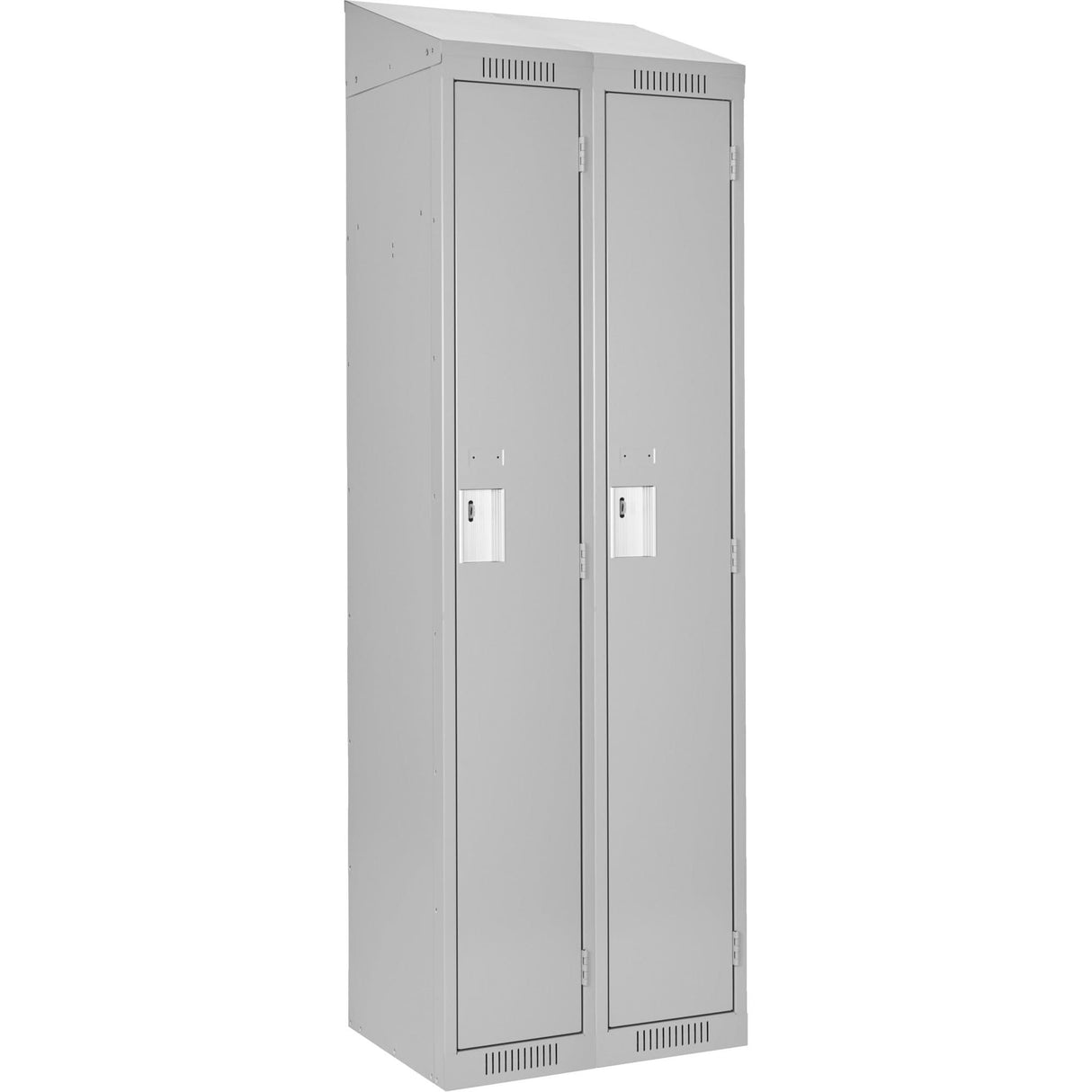 Clean Line™ Lockers, Bank of 2, 24" x 15" x 78", Steel, Grey, Rivet (Assembled)