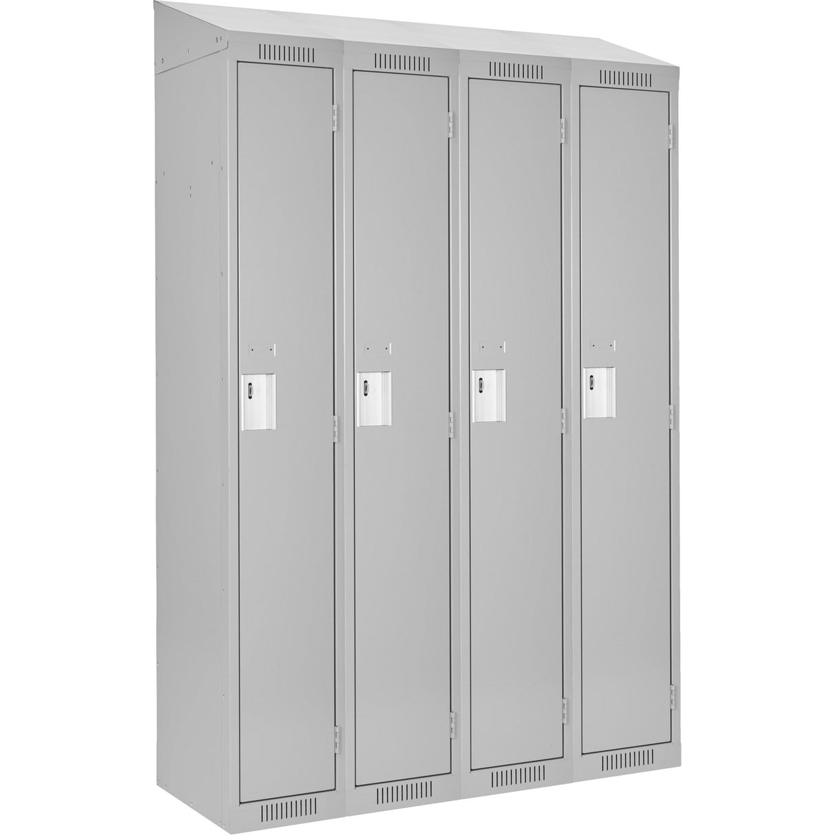Clean Line™ Lockers, Bank of 4, 48" x 12" x 78", Steel, Grey, Rivet (Assembled)