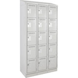 Clean Line™ Lockers, 5 -tier, Bank of 3, 36" x 18" x 82", Steel, Grey, Rivet (Assembled)