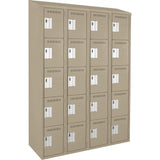 Assembled Clean Line™ Personal Effects Lockers, 5 -tier, Bank of 4, 12" x 78" x 48", Steel