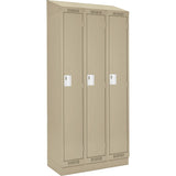 Clean Line™ Lockers, Bank of 3, 45" x 15" x 82", Steel, Beige, Rivet (Assembled)
