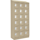 Clean-Line Lockerette, 6 -tier, Bank of 3, 15" x 72" x 12", Steel
