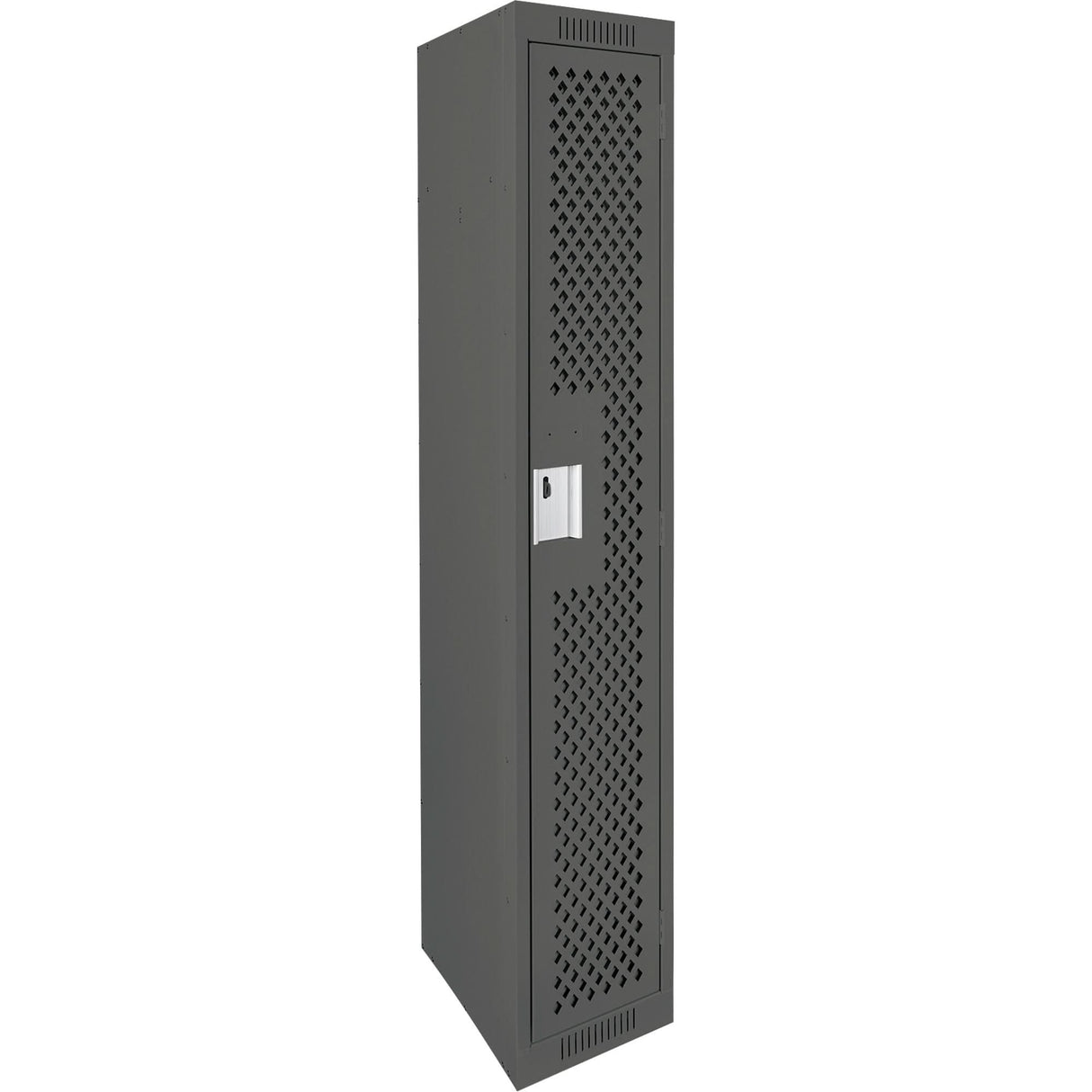 Clean Line™ Lockers, 12" x 15" x 72", Steel, Charcoal, Rivet (Assembled), Perforated