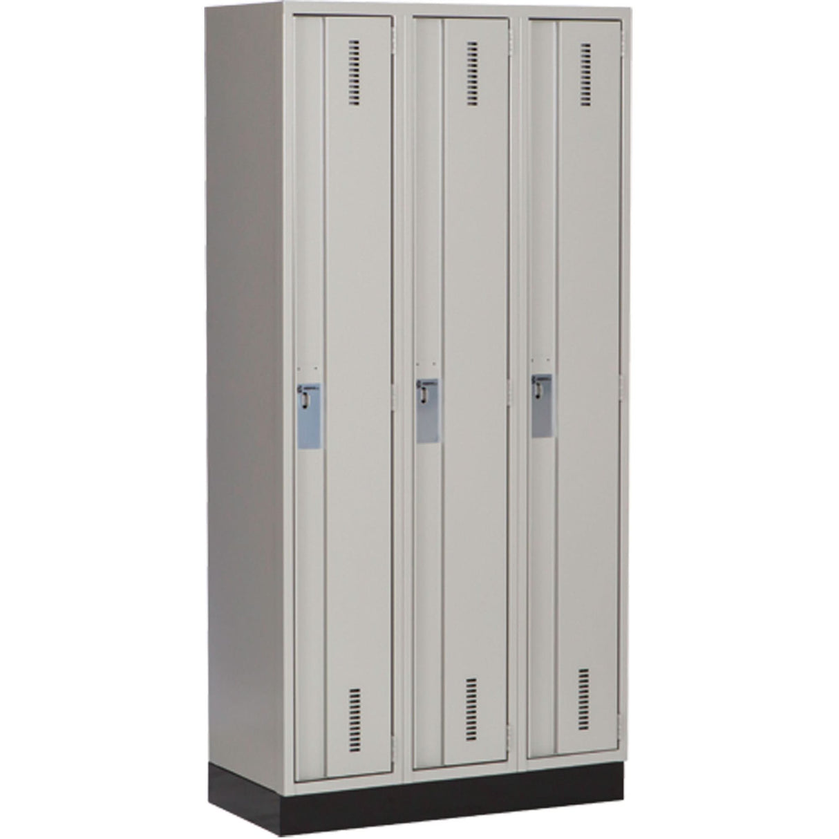 Concorde™ Heavy-Duty Lockers, Bank of 3, 36" x 18" x 76", Steel, Grey, Welded (Assembled)