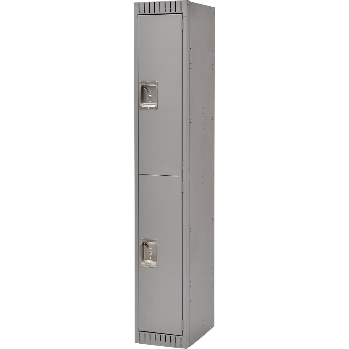 Lockers, 2 -tier, 12" x 18" x 72", Steel, Grey, Rivet (Assembled)