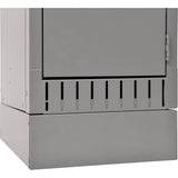 Raised Base, 1 Banks, 4" H x 12" W x 18" D, Grey, Steel