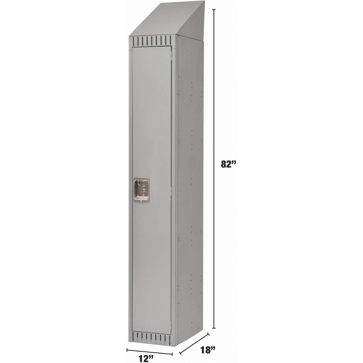 Assembled Lockers, 12" x 18" x 82", Steel, Grey, Rivet (Assembled)