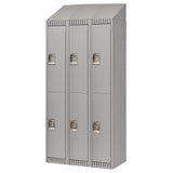 Assembled Lockers, 2 -tier, Bank of 3, 36" x 18" x 72", Steel, Grey, Rivet (Assembled)