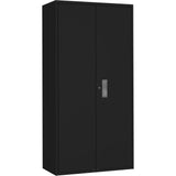 Hi-Boy Storage Cabinet, Steel, 4 Shelves, 72" H x 36" W x 18" D, Black