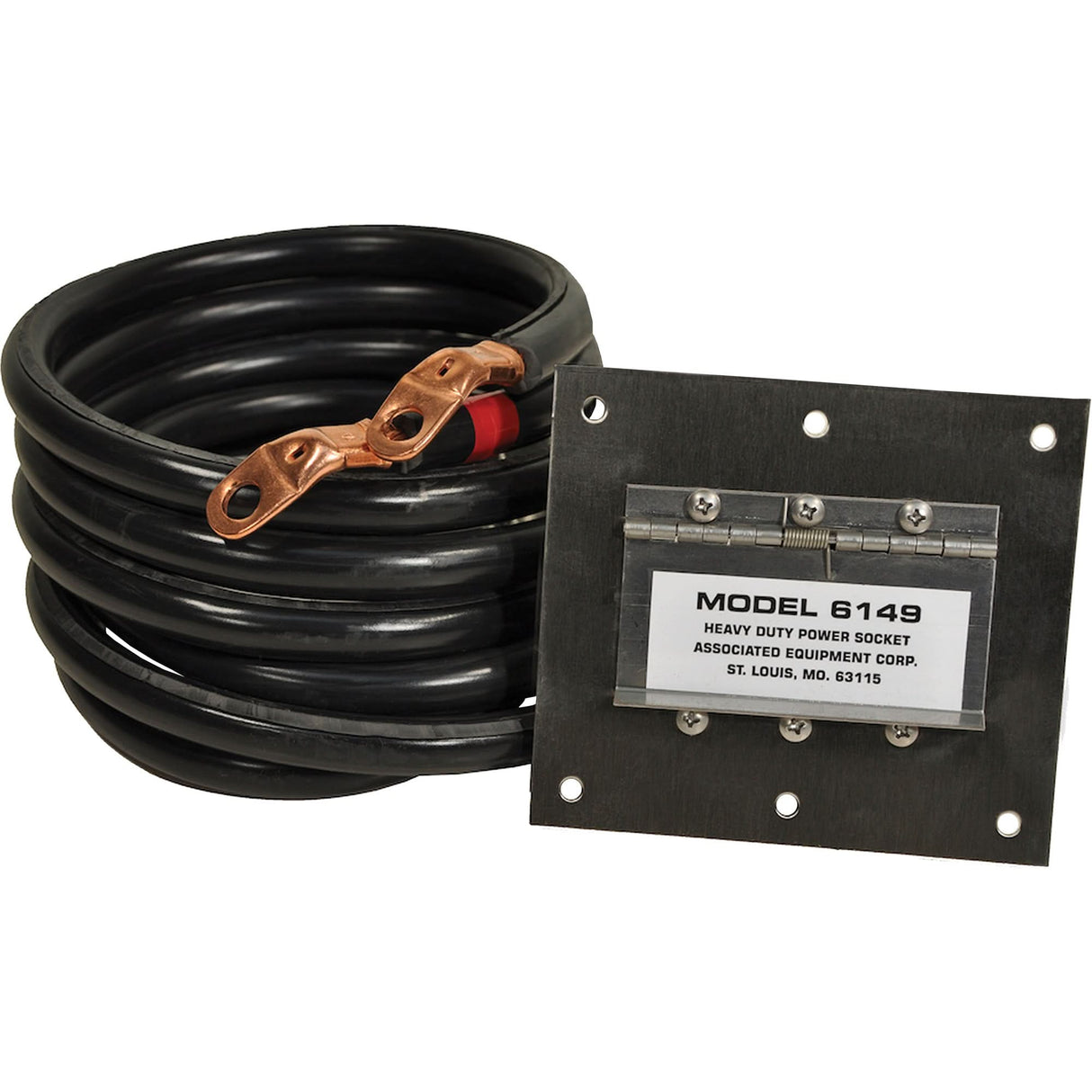 Heavy-Duty Plug-In Polarized Stainless Steel Socket Panel, 1 AWG, 5' Cable