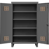 Heavy-Duty Outdoor Cabinet, Steel, 4 Shelves, 78" H x 48" W x 24" D, Grey