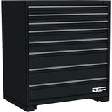 Modular Drawer Cabinet, 8 Drawers, 60" W x 28" D x 40" H, Black