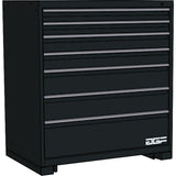 Modular Drawer Cabinet, 7 Drawers, 30" W x 28" D x 40" H, Black