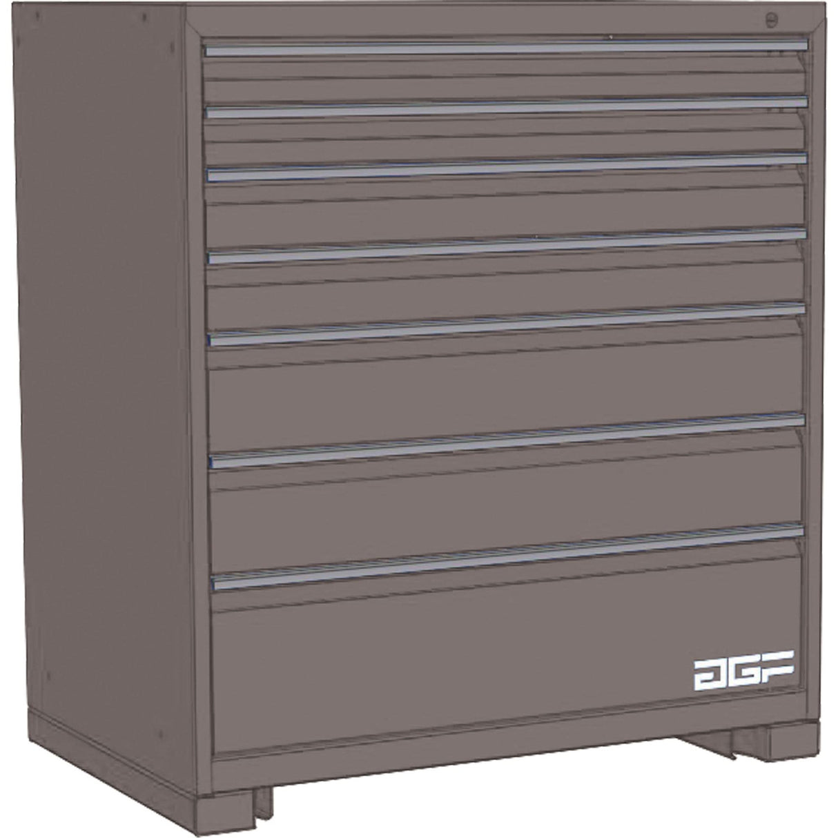 Modular Drawer Cabinet, 7 Drawers, 30" W x 28" D x 40" H, Grey