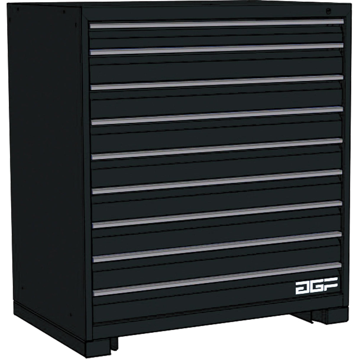 Modular Drawer Cabinet, 9 Drawers, 24" W x 24" D x 40" H, Black