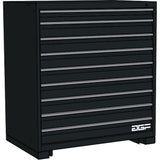 Modular Drawer Cabinet, 9 Drawers, 30" W x 24" D x 40" H, Black