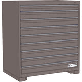 Modular Drawer Cabinet, 9 Drawers, 30" W x 28" D x 40" H, Grey