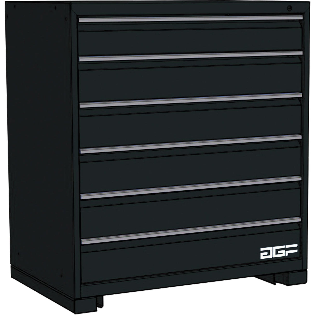 Modular Drawer Cabinet, 6 Drawers, 36" W x 24" D x 40" H, Black