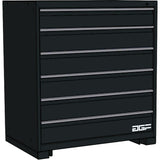 Modular Drawer Cabinet, 6 Drawers, 60" W x 28" D x 40" H, Black