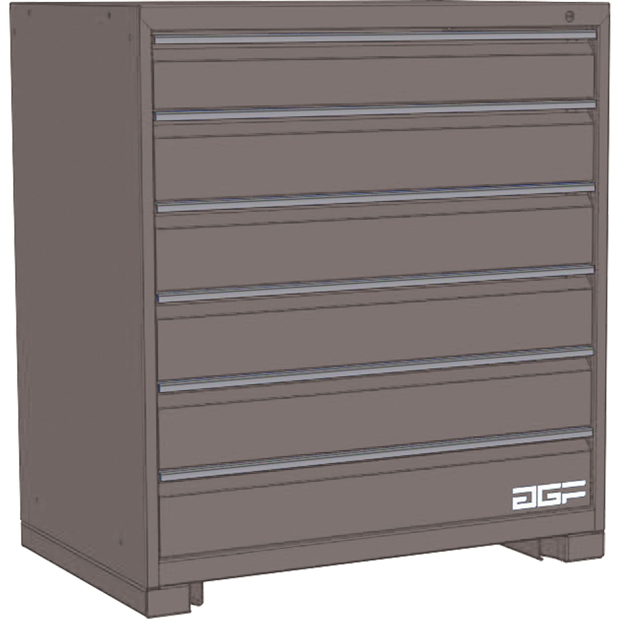 Modular Drawer Cabinet, 6 Drawers, 36" W x 24" D x 40" H, Grey