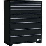 Modular Drawer Cabinet, 9 Drawers, 36" W x 24" D x 60" H, Black