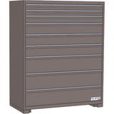 Modular Drawer Cabinet, 9 Drawers, 24" W x 28" D x 60" H, Grey