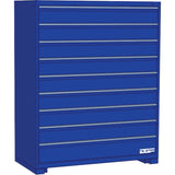 Modular Drawer Cabinet, 9 Drawers, 30" W x 28" D x 60" H, Blue