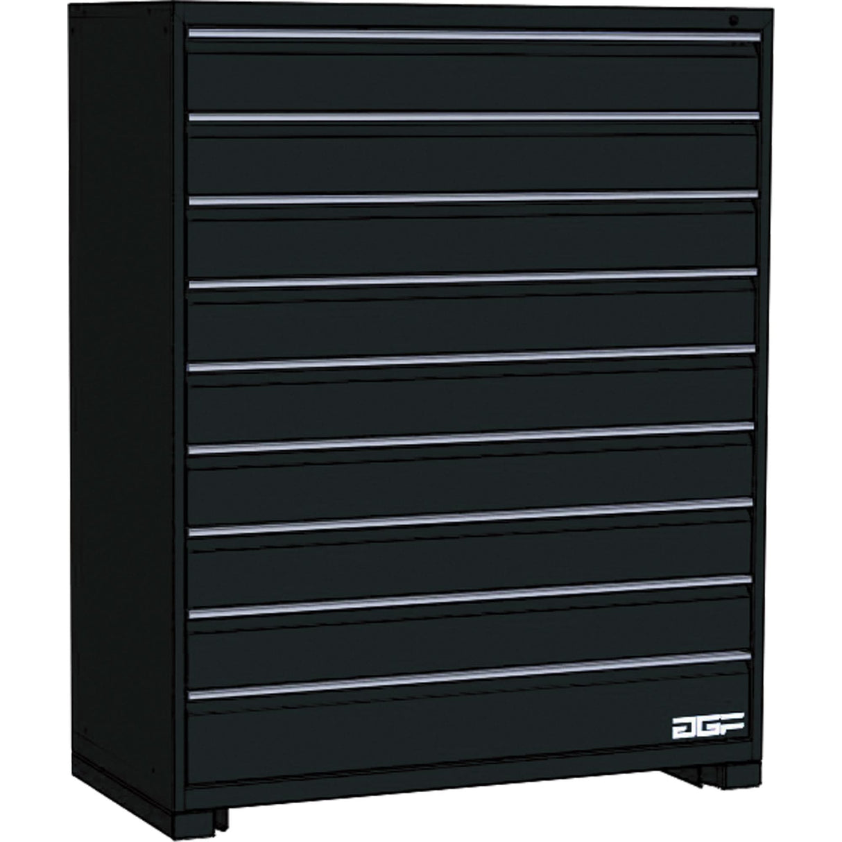 Modular Drawer Cabinet, 9 Drawers, 30" W x 28" D x 60" H, Black