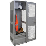 Gear Locker with Door, Steel, 24" W x 18" D x 72" H, Grey
