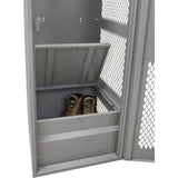 Gear Locker with Door, Steel, 24" W x 24" D x 72" H, Grey